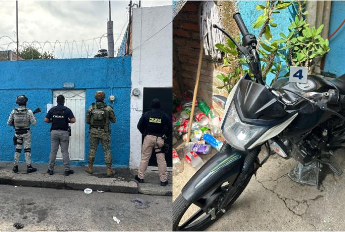 En un cateo, FGE asegura narcótico, una moto robada y detiene a 2 personas en la colonia Industrial, en Morelia