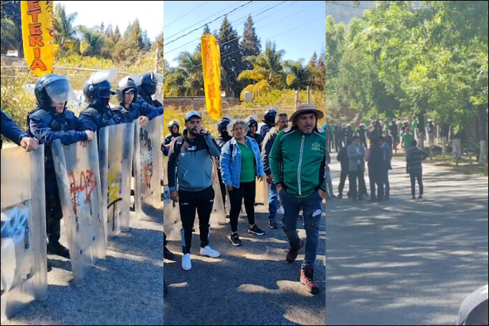 Encontronazo entre trabajadores del STASPE y granaderos, en sede alterna del Congreso