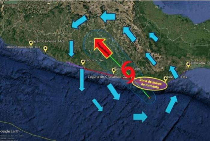 Erick está en tierra como categoría 3 y avanzará hasta llegar a Michoacán como depresión tropical