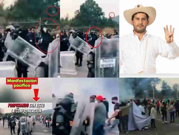 Exhibe video a policías de Carlos Manzo, alcalde de Uruapan, lanzando explosivo a manifestantes: Luego los reprimieron dejando 5 heridos; pedían hallar a taxista desaparecido en Michoacán