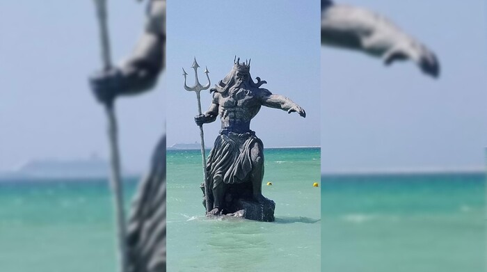 Falso que yucatecos quieran quitar la estatua de Poseidón