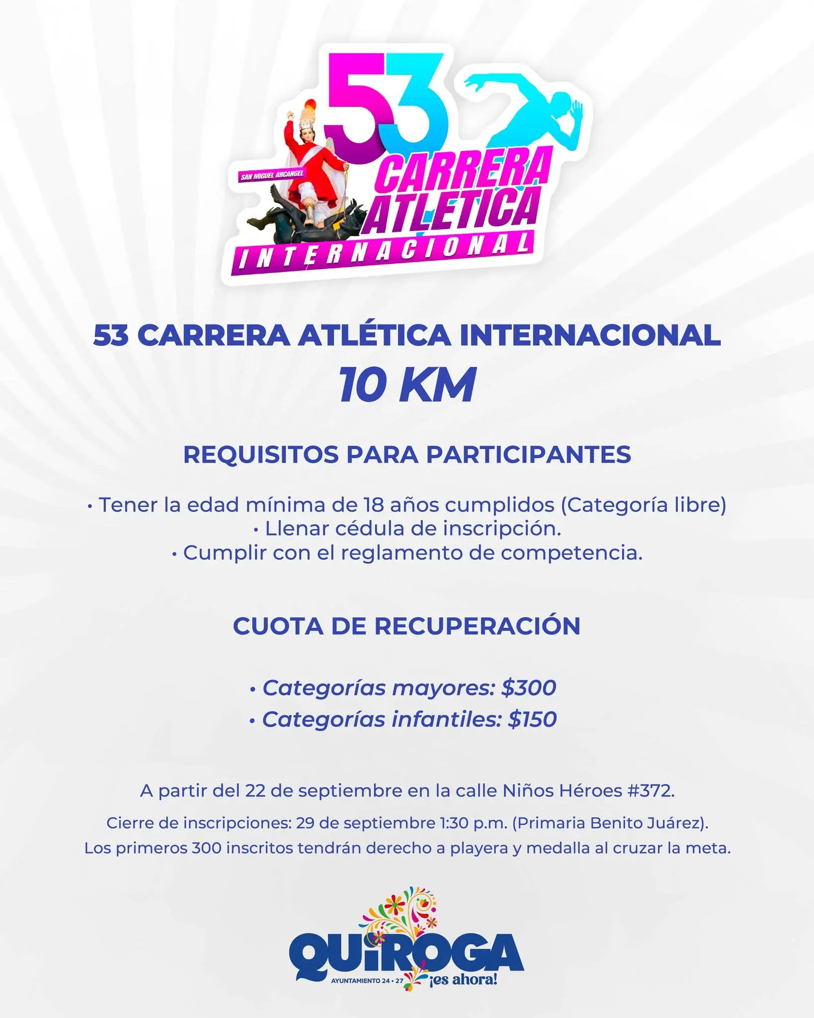 Faltan 4 días para la 53 Carrera Atlética Internacional de San Miguel, Barrio del Calvario en Quiroga