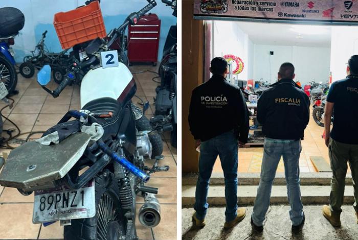 FGE asegura en Morelia dos motocicletas, una con reporte de robo en Tarandacuao, Guanajuato