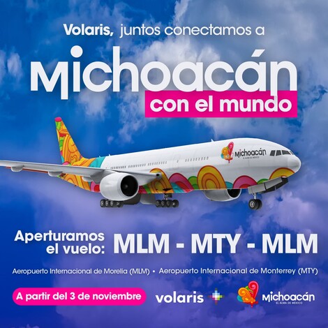 #Foto | Volaris abre nueva ruta de Morelia a Monterrey