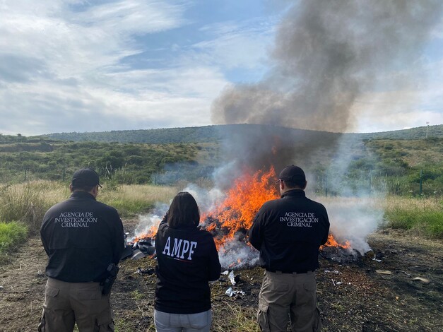 #Fotos | Incinera FGR mas de mil kilos de drogas en Michoacán