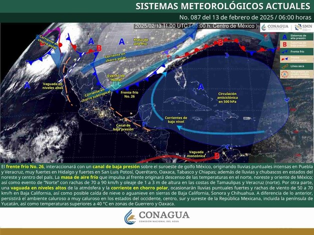 Frente frío No. 26 se extenderá en todo el territorio nacional