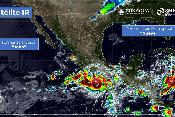 Gobierno de México pide extremar precauciones ante el huracán John y el potencial ciclón tropical Nueve