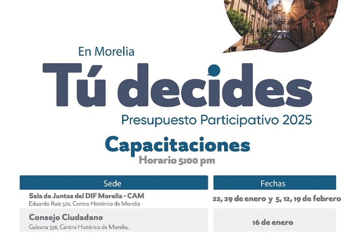 Gobierno de Morelia continúa las capacitaciones del Presupuesto Participativo