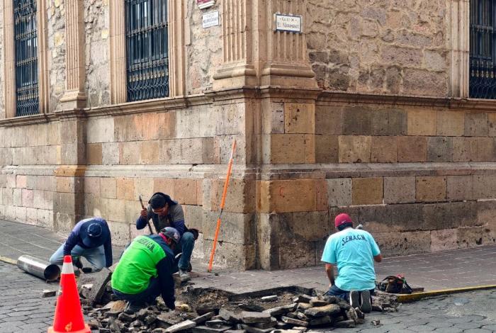 Gobierno de Morelia fortalece mantenimiento de espacios peatonales en el Centro Histórico