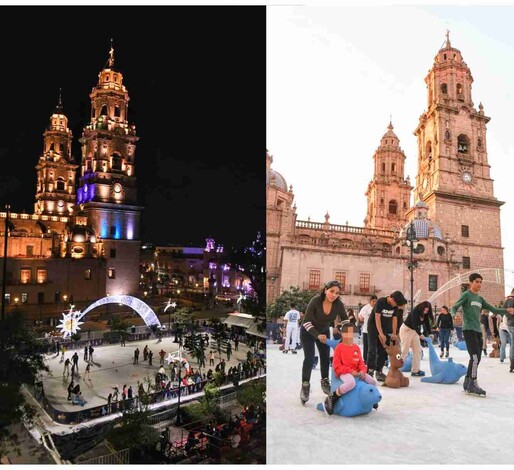 Gobierno de Morelia invita a disfrutar de la Pista de Hielo del Centro; ¡una experiencia navideña única!