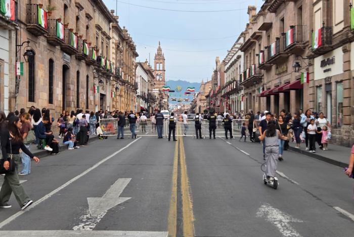 Gobierno de Morelia mantiene dispositivo de orden en el Centro Histórico