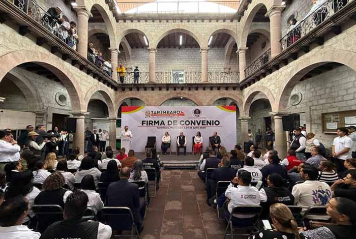 Gobierno de Tarímbaro y FGE firman convenio para instalar oficina en Puertas del Sol