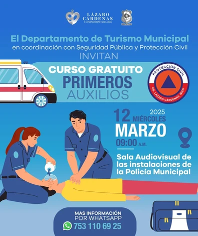 Gobierno Municipal Impartirá curso gratuito de primeros auxilios en Lázaro Cárdenas