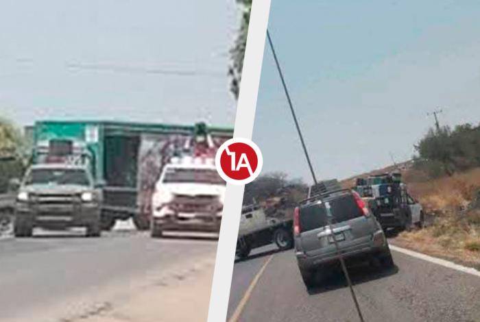 Grupos arm4dos bloquean carreteras en Apatzingán