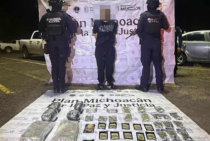 Guardia Civil detiene a presunto narcomenudista en Morelia