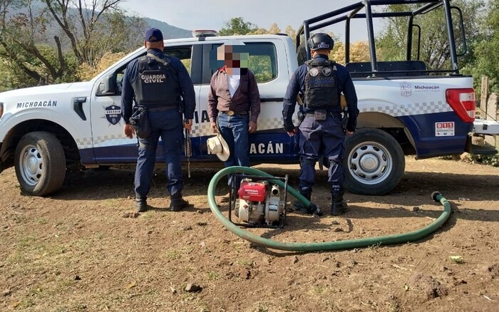 Guardia Civil detiene a un sujeto por extracción ilegal de agua del lago de Pátzcuaro