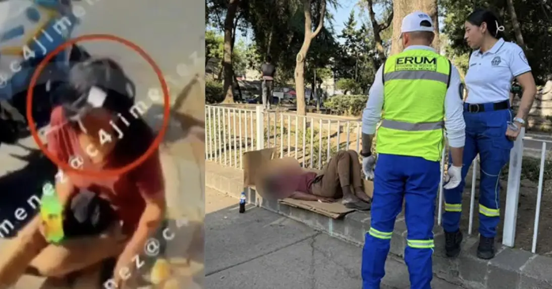 Hombre con picahielos incrustado en la cabeza rechaza atención médica en plena vía pública en CDMX