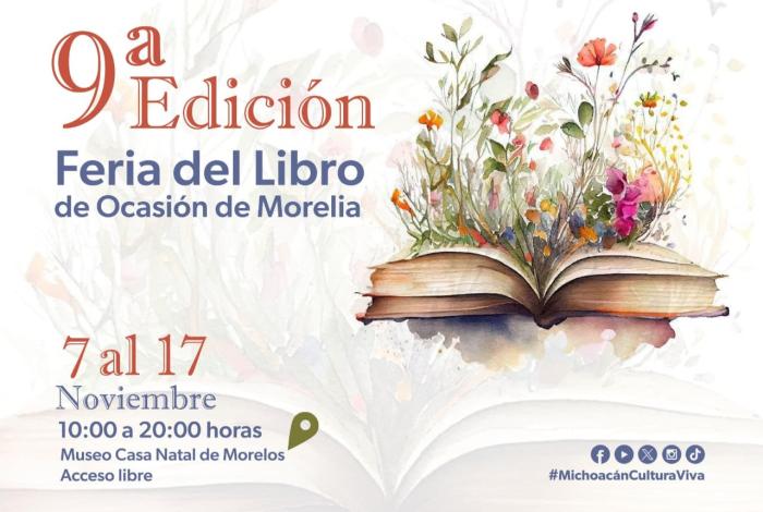 Hoy arranca novena edición de la Feria del Libro de Ocasión de Morelia: Secum