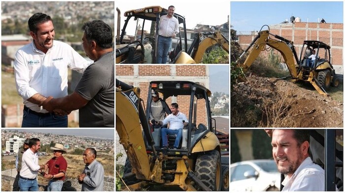 Hugo Servín construye cancha de fútbol para vecinos de la Aquiles Serdán