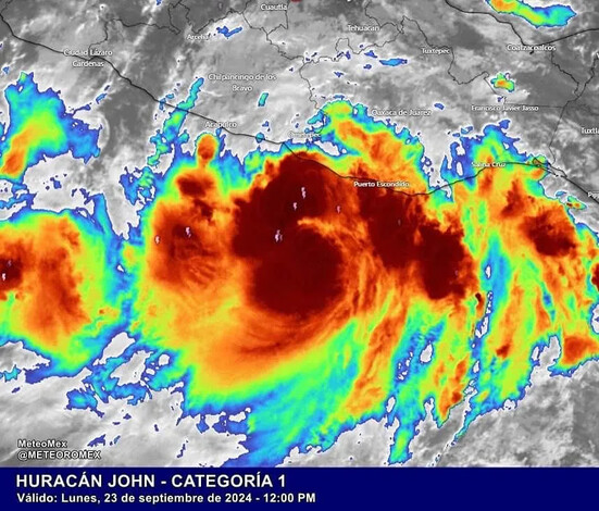 Huracán John alcanza categoría 1; se aproxima a Oaxaca y Guerrero