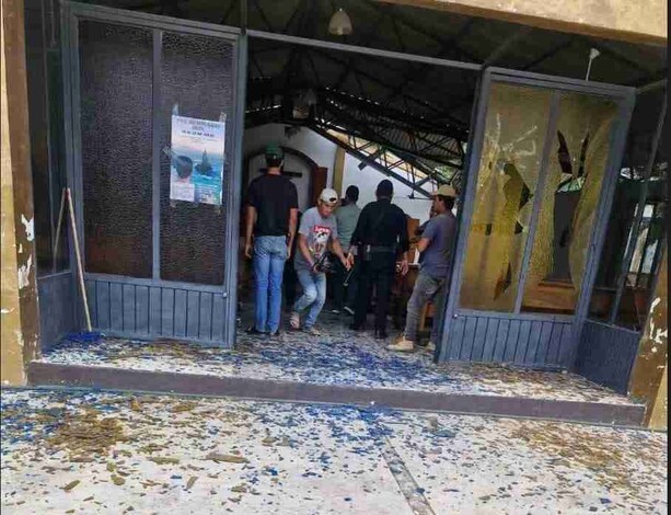 Iglesia en Coahuayana destruida por estallido de pirotecnia