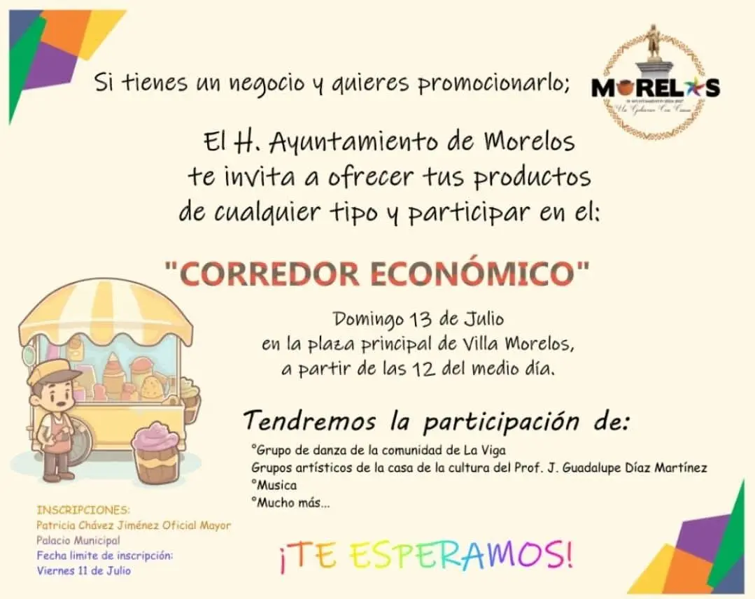 Impulsa Ayuntamiento de Morelos el desarrollo local con Corredor Económico