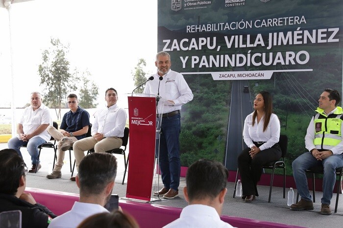 Inaugura Bedolla rehabilitación de carretera Zacapu-Panindícuaro para beneficio de 100 mil personas