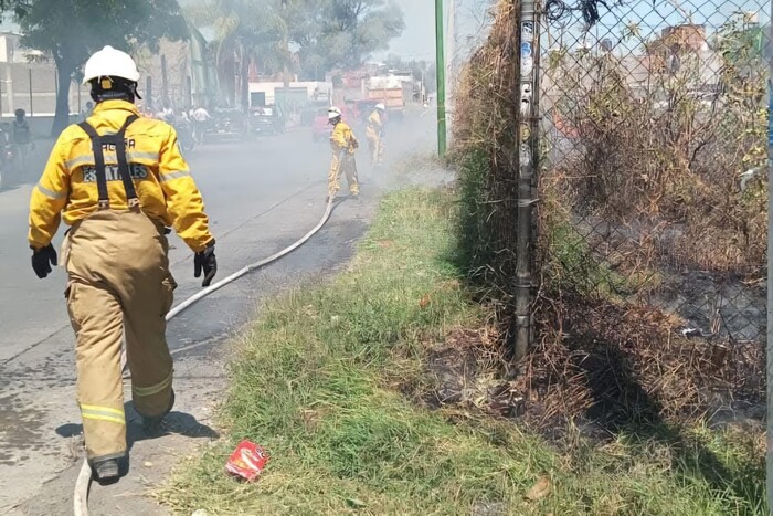 Incendio en lote baldío de la colonia Obrera moviliza a los bomberos, en Morelia