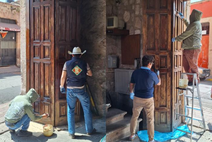 Inicia segunda etapa de restauración de portones y elementos de madera del Centro Histórico de Morelia