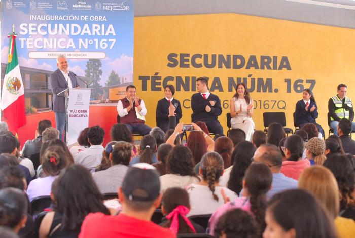 ¡Instalaciones dignas! Inaugura Bedolla Secundaria Técnica 167 en Pátzcuaro