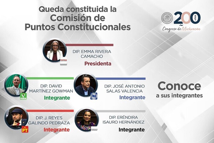 Integran Comisión de Puntos Constitucionales de la 76 Legislatura