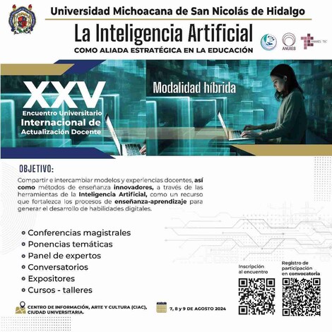 Inteligencia Artificial tema central del Encuentro Universitario Internacional de Actualización Docente de la UMSNH