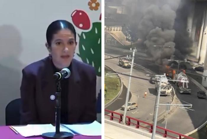 Investigan exceso de velocidad como posible causa del estallido de pipa en Iztapalapa