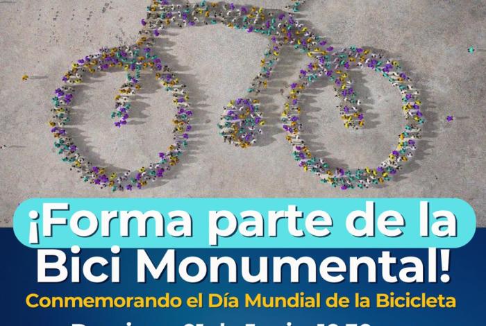 Invita Sedum a formar parte de la Bicicleta Humana Monumental por el Día Mundial de la Bicicleta