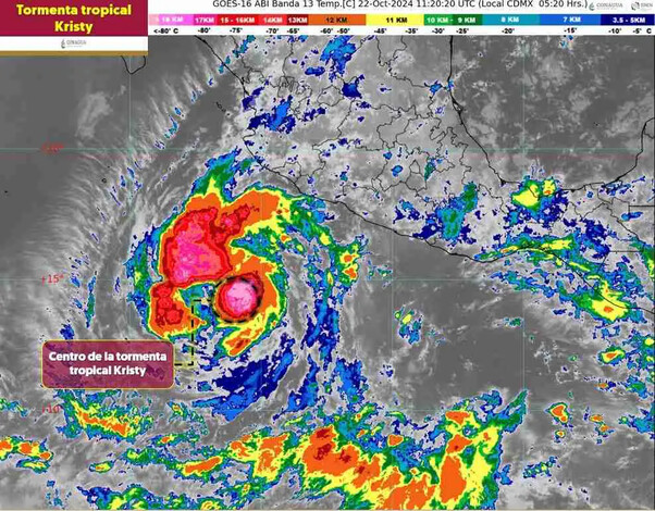 Kristy originará lluvias fuertes a puntuales muy fuertes en Michoacán