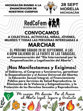 La RedCoFem convoca a marcha el 28 de Septiembre