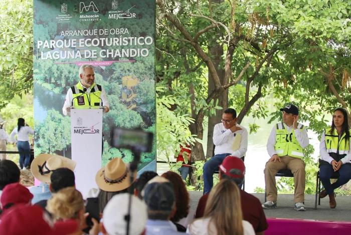 Laguna de Chandio será parque ecoturístico; legado para Apatzingán: Bedolla