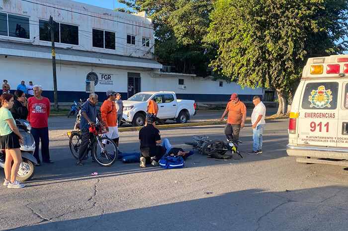 Madre e hija heridas al derrapar su motocicleta en la avenida Madero