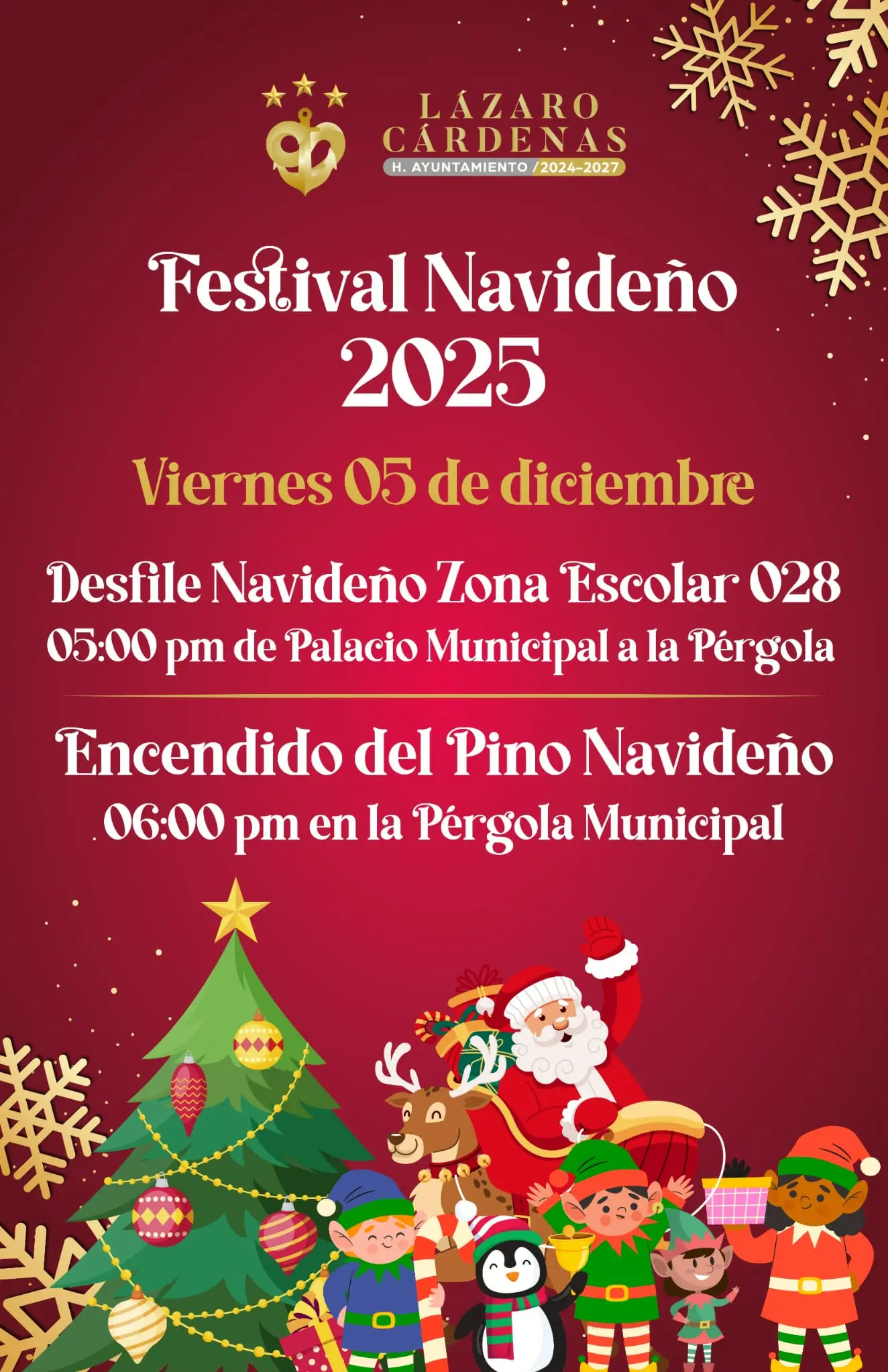 Mañana Viernes, Festival Navideño 2025 en Lázaro Cárdenas
