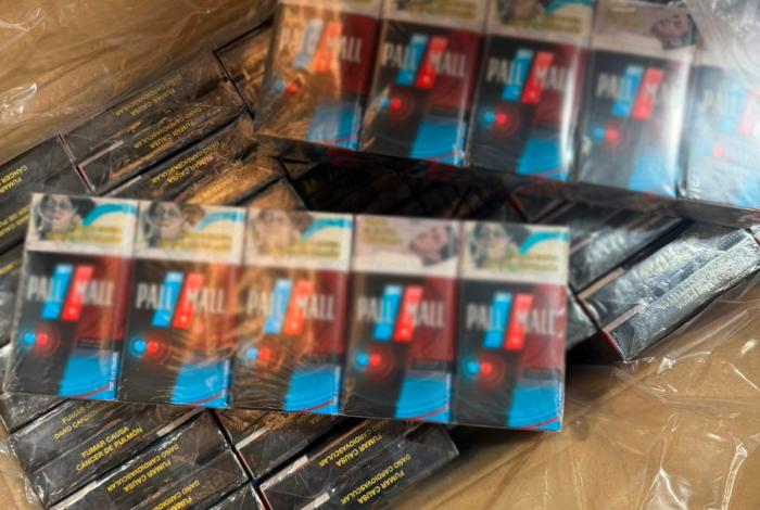 Marina, IMPI y la Agencia Nacional de Aduanas de México aseguran más de 865 mil cajetillas de cigarros PALL MALL en el AICM