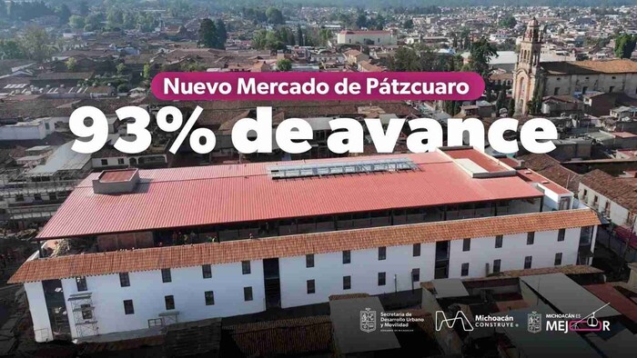 Mercado Municipal de Pátzcuaro con 93% de avance