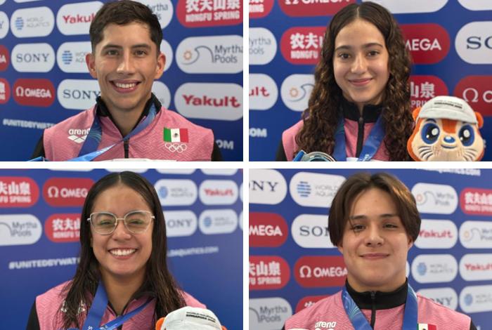 México consigue la plata en equipo mixto 3 y 10 metros, en el Mundial de Deportes Acuáticos Singapur