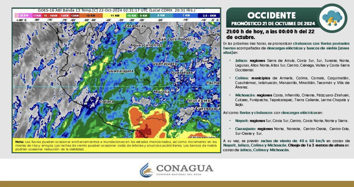 #Michoacán | En alerta PC estatal ante tormenta tropical Kristy