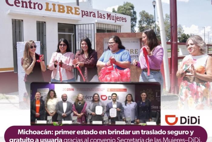 Michoacán, primer estado en brindar traslado seguro tras acuerdo entre Seimujer y DiDi