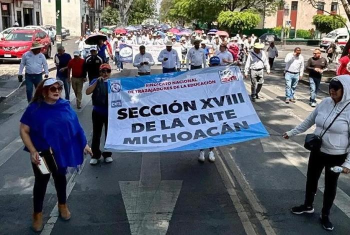 Miércoles: marcha, paro de labores y otro plantón del magisterio en Morelia