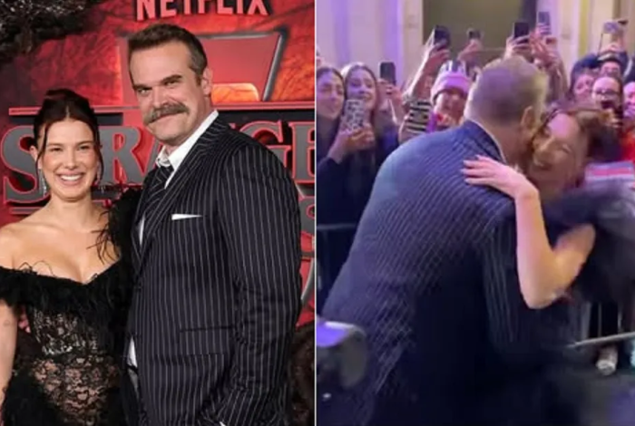 Millie Bobby Brown y David Harbour disipan rumores con abrazo