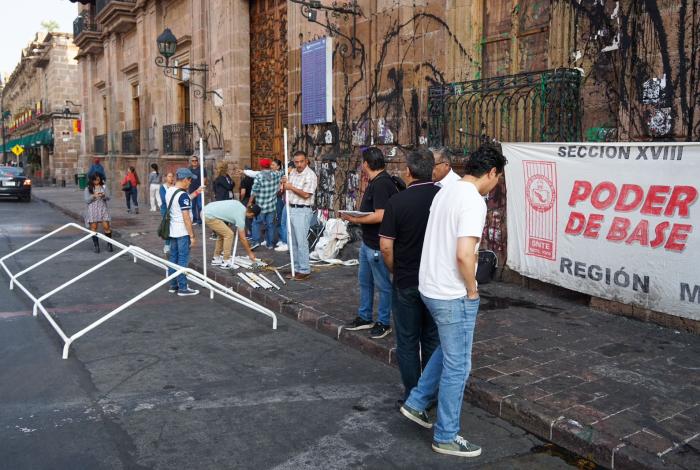 Morelia apoyaría con servicios a plantón instalado por CNTE Poder de Base