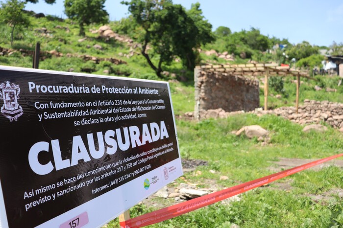 #Morelia | Clausura Proam obras en zona protegida Cerritos del Quinceo