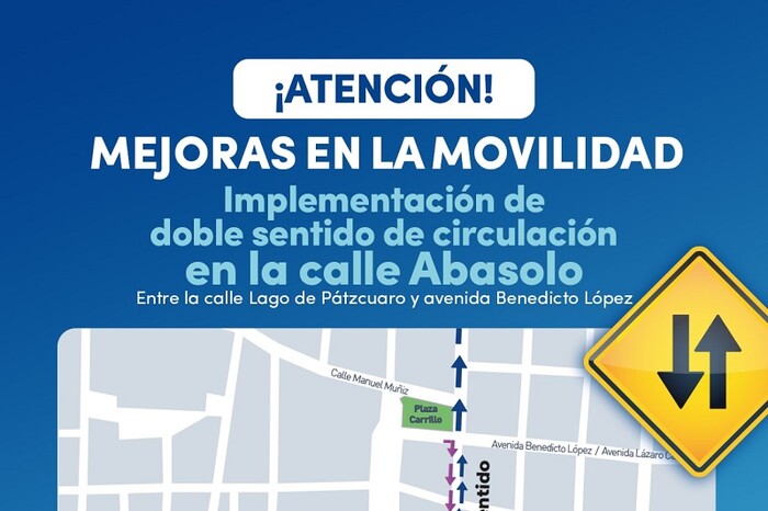 Morelia implementará cambios de sentido en calle Abasolo para mejorar movilidad