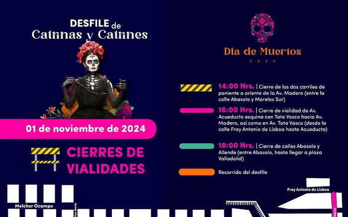 Morelia, lista para el espectacular desfile de Catrinas y Catrines 2024